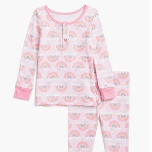 Betsey Johnson Rainbow Fitted 2-Piece Toddler Pajamas (3-4T)